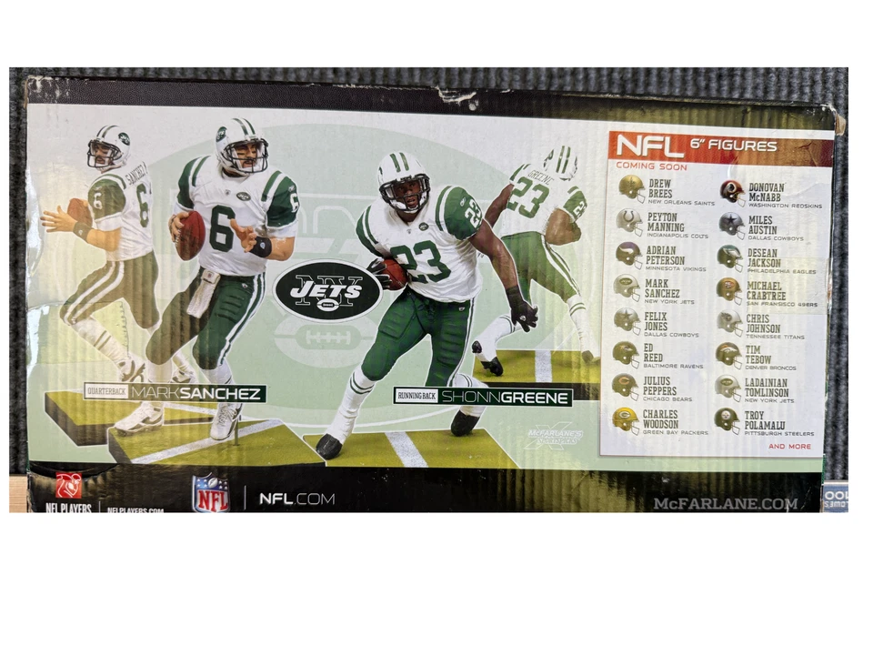 Paquete de 2 figuras de acción de 6 pulgadas de los New York Jets - Mark Sanchez y Shonn Greene Foto 2 de 4