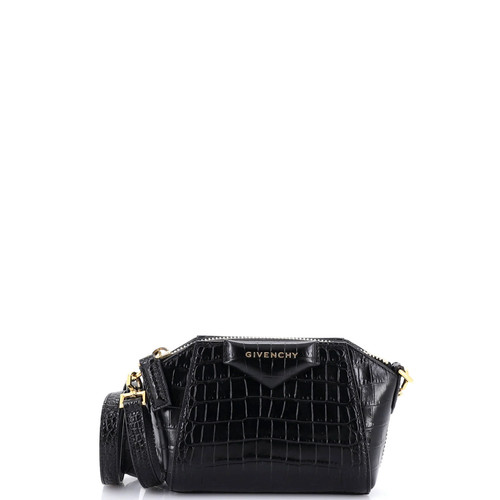 Givenchy Antigona Crossbody Bag Crocodile Embossed Leather Nano