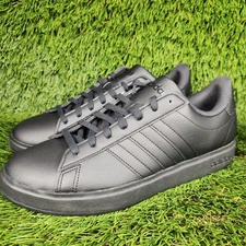 Adidas Grand Court 2.0 Triple Black Cloud Foam Comfort Mens Everyday Shoe GW9198