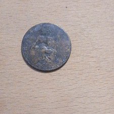 1917 Great Britain Edward VII Half-Penny Coin, Britannia Reverse