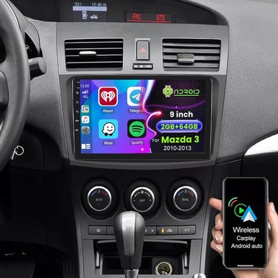 2+64G Für 2DIN Mazda 3 2010-2013 Android 13 Carplay Autoradio GPS NAVI RDS BT FM