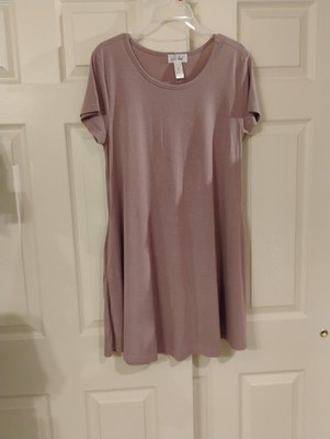 Just Be Short Sleeve Swing Dress  With Side Pockets Small