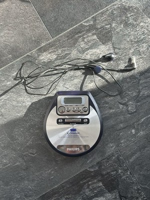 Philips EXP220 Expanium Discman Portable MP3 CD Player Untested Blue/SilverToned