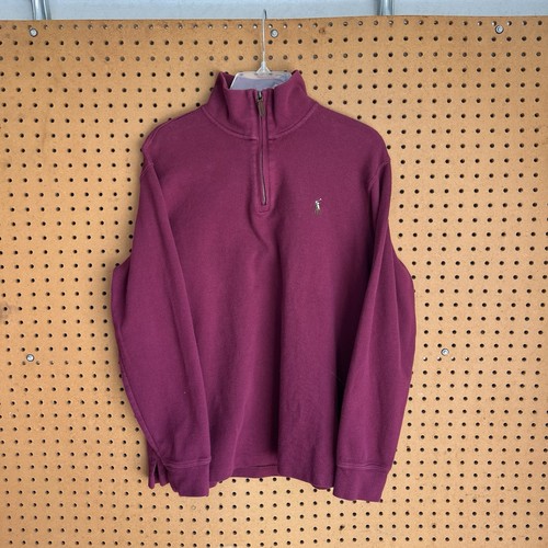 Polo Ralph Lauren Herren weinrot Viertelreißverschluss Pullover Größe Medium - Bild 4 von 8