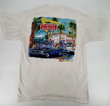 Vintage 90s In N Out Burger Fast Food 60 Year Anniversary Cars Shirt Size Medium
