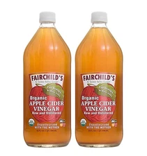 FAIRCHILD'S ORGANIC APPLE CIDER VINEGAR, Raw, Unfiltered, 2-pk 32 oz bottles