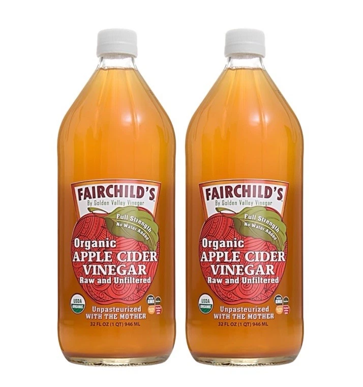 FAIRCHILDS FAIRCHILD'S ORGANIC APPLE CIDER VINEGAR, Raw, Unfiltered, 2-pk 32 oz bottles