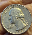 1964 Washington Quarter Silver P (No Mint) Uncertified Circulated Ungraded