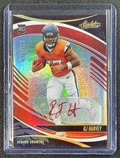 RJ HARVEY 2025 PANINI ABSOLUTE #173 SIGNATURE ROOKIE SPECTRUM RED RC AUTO 38/100