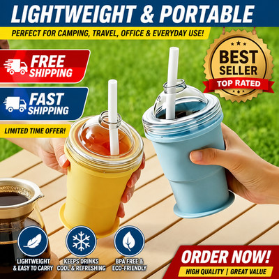 Silicone Foldable Ice Ball Cup 2-in-1 Ice Maker & Drinking Cup
