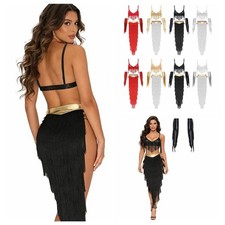 UK Women Set Belly Dance V Neck Bra Top with Skirt and Gloves Bellydance Costume
