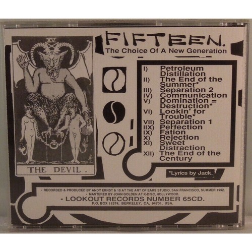 FIFTEEN The Choice Of A New Generation CD Lookout! 1992 Lookout Records #65CD - Foto 5 di 6