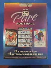 2024 Leaf Pro Set Pure Football Factory Sealed Hobby Box 4 Auto/Box
