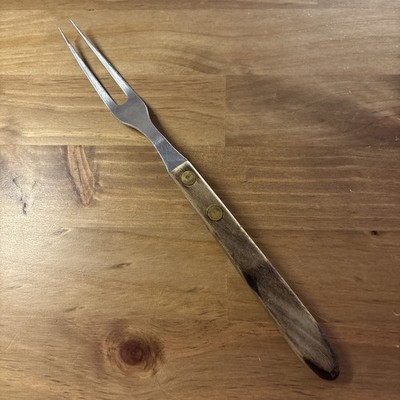Vintage Quikut Stainless Kitchen Utensil Meat Fork 12  2 Prongs USA