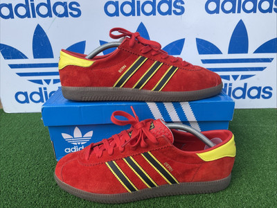 2022 Adidas Originals Bern rot, schwarz, gelb Herren Freizeit 80,s Turnschuhe UK 9,5