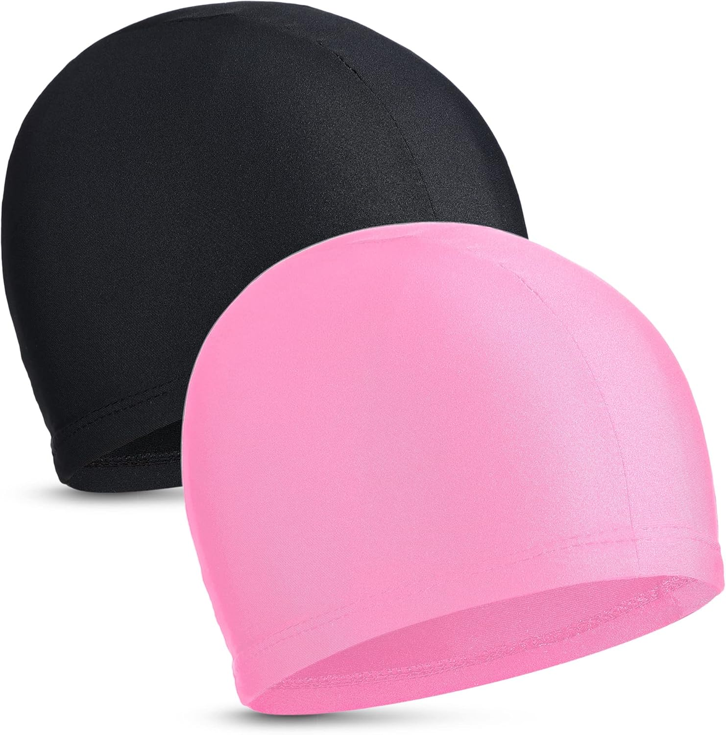 2 Pieces Fabric Swimming Cap Comfortable Elastic Material Swimming Hat