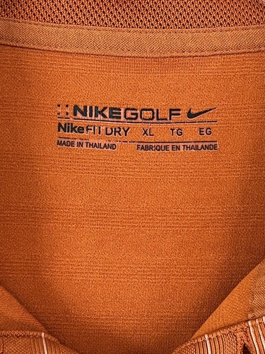 NIKE GOLF FIT-DRY Herren XL Kurzarm orange gestreift Polo - Twin Warriors Golf - Bild 2 von 8