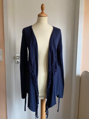 Strickjacke Cardigan mit Fransen von Tom Tailor, Gr. S 
