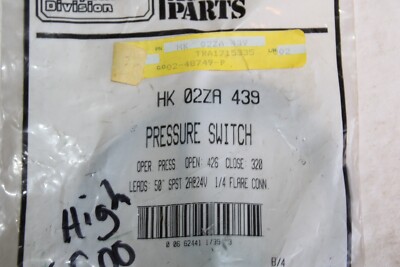 NEW Carrier #HK02ZA439 HK02ZA 439 Pressure Stat Switch