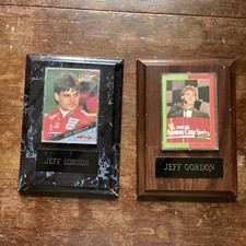THREE Jeff Gordon trading cards and plaques