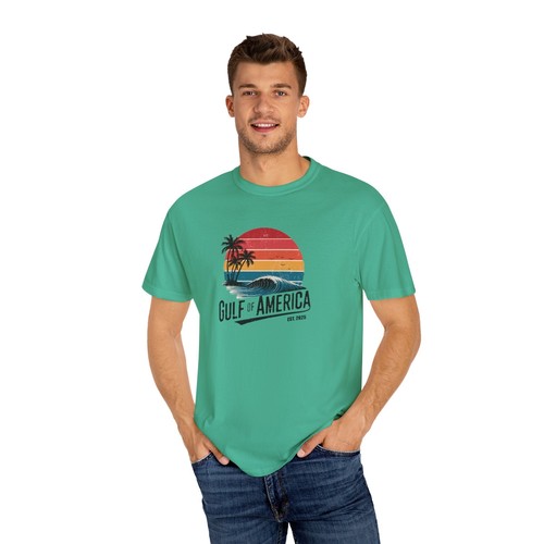 Gulf of America Garment-Dyed T-shirt, Beach Vibes, Summer Apparel, Unisex Style - Picture 21 of 24