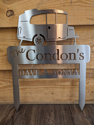 Personalized Airstream Basecamp RV Camper Sign