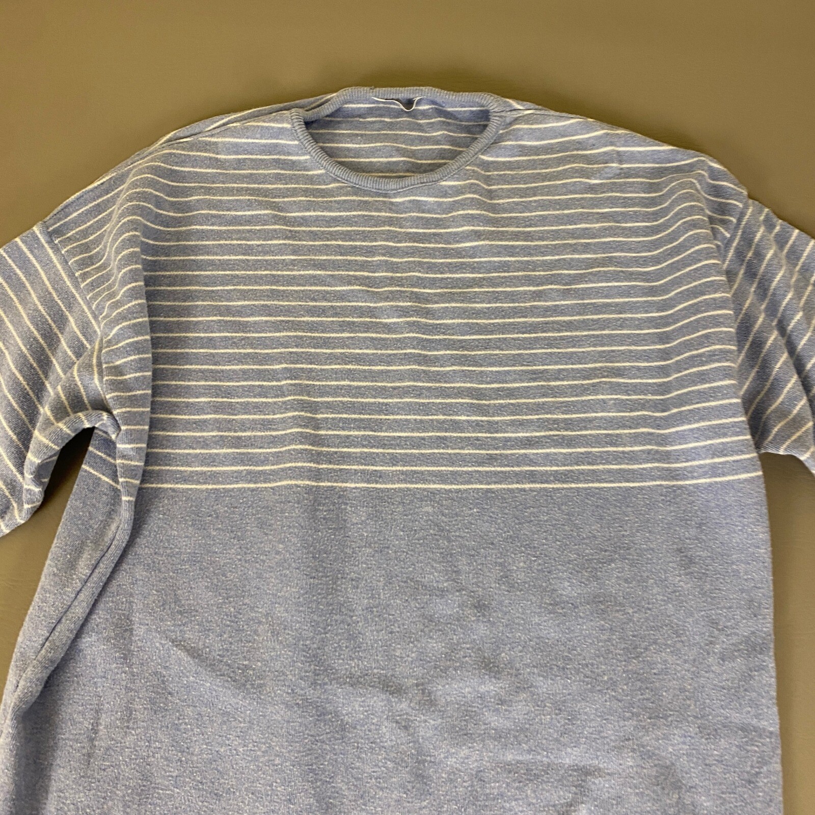 Vintage Joan Vass USA Knit Dress Blue Size 1 (8-10) Striped Cotton w/ Pockets