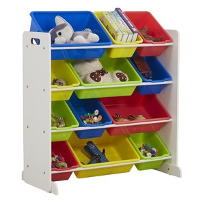 toy rack with bins