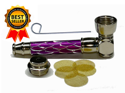 Collectible Tobacciana Plum Purple  Smoking Pipe w/Lid Tobacco Pipe + Free Poker