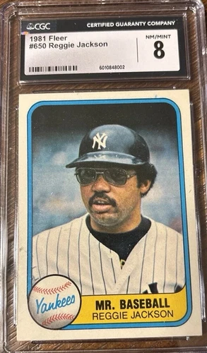 1981 Fleer #650 - REGGIE JACKSON - CGC 8 NM-MT - NY New York YANKEES