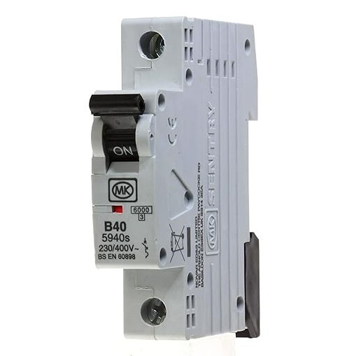 40A MCB Single Pole Type B 230V (MK Sentry 5940s Circuit Breaker)- VAT INC