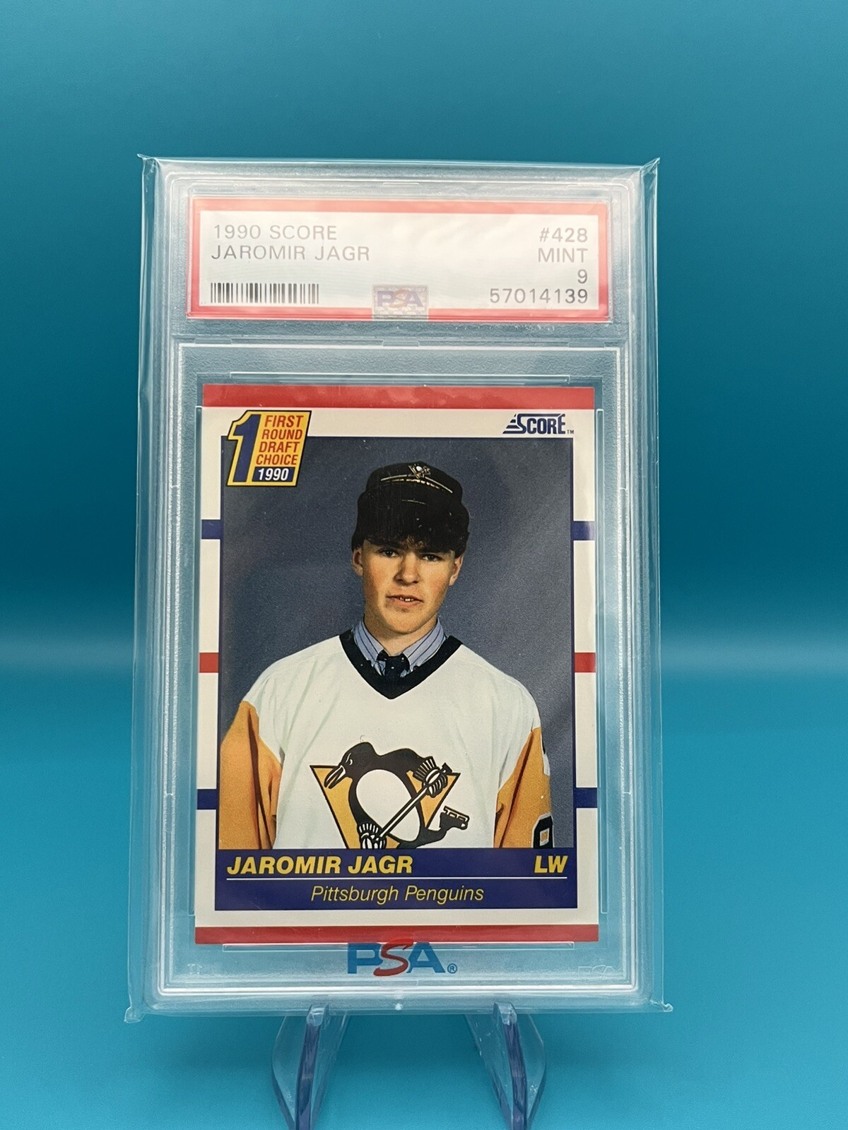 1990 SCORE CANADIAN #428 JAROMIR JAGR RC PENGUINS PSA 9