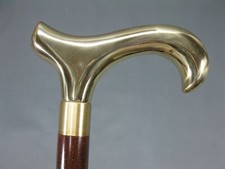 Brass Handle Vintage Style Wooden Shaft Walking Cane Stick Victorian Style Gift
