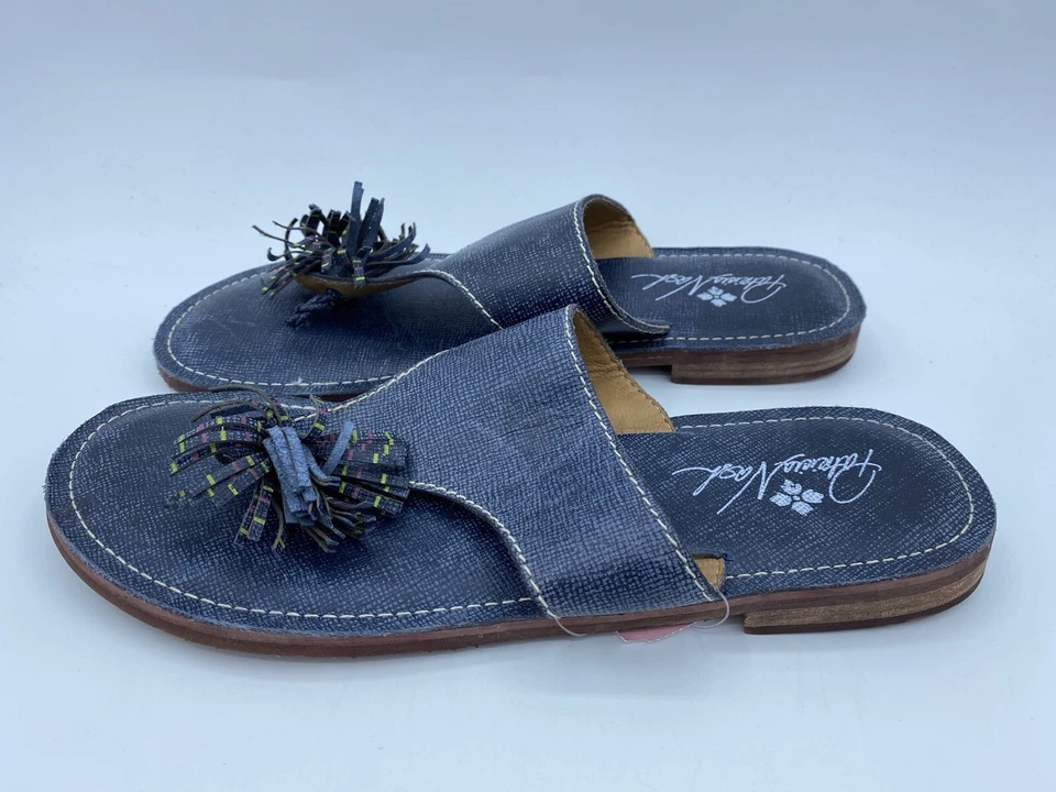 Sandalias Patricia Nash Franca Borla Cuero Tooled Azul Talla 9 Foto 4 de 4