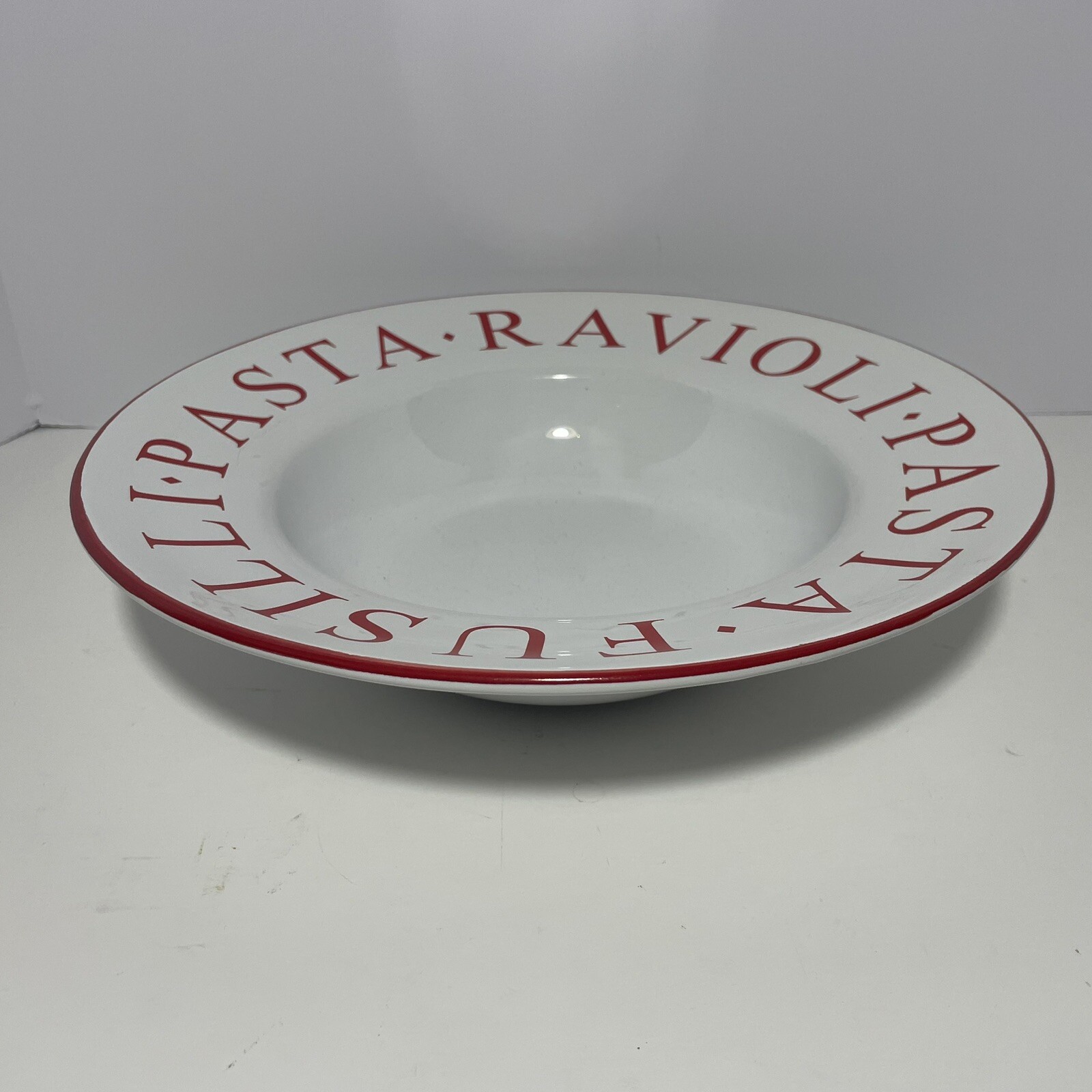 Indoor Outfitters Over & Back Pasta & Ravioli Serving Bowl Large 11" Vintage
