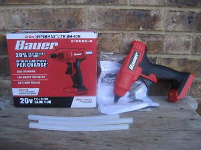 BAUER 20V Hypermax Full Sized Glue Gun 45 Glue Sticks Per Charge NEW | eBay