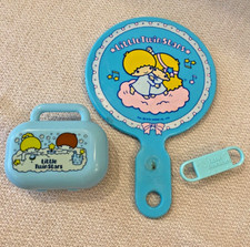 Vintage Sanrio Little Twin Stars vanity set- mirror, nail brush, soap case 1976