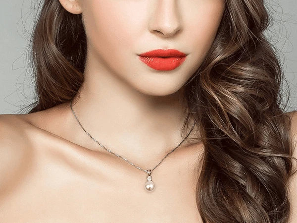 Elegante Collana Brillante Perla in Argento 925 Rodiato Oro Bianco - Immagine 4 di 4