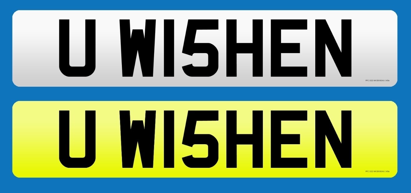 YOU WISHING Private Vehicle Registration Funny Cheap Personalised