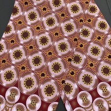 African fabric, Ankara fabric, Metallic gold glitter, wine circles print fabric