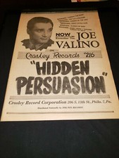 Joe Valino Hidden Persuasion Rare Original Promo Poster Ad Framed!
