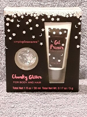Simple pleasures chunky glitter for body and hair new~Lot Of Two