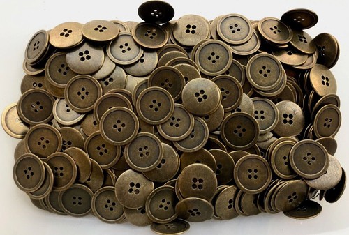 Buttons 15mm 18mm 20mm 23mm Antique Aged Brass Metal 4 Hole (L43 L43A L44) - Picture 4 of 24