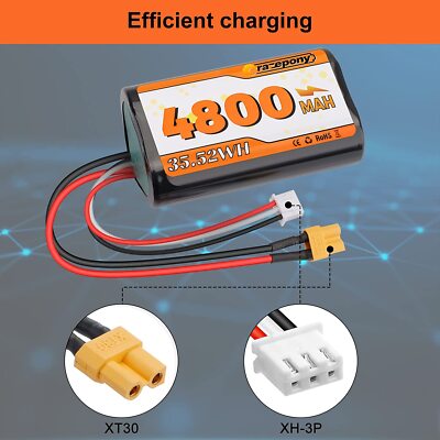 7.4V Li-ion Battery 2S 4800mAh With XT30 JSTXH For RadioMaster TX16S Transmitter