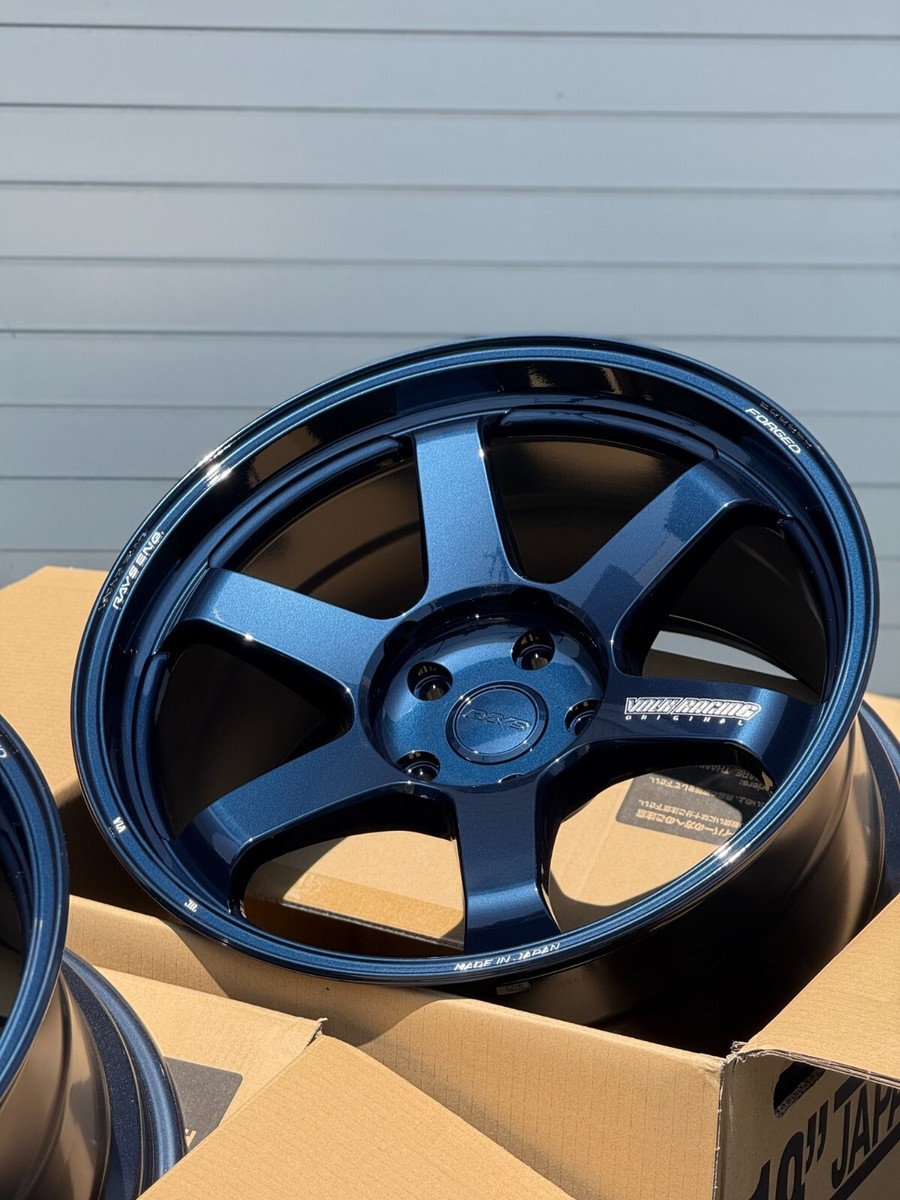 RAYS VOLK RACING TE37 19インチ ブラック/ブルー Volk Racing TE37 Ultra M-Spec 19x9.5 +23, 19x11 +37 5x120 Mag Blue