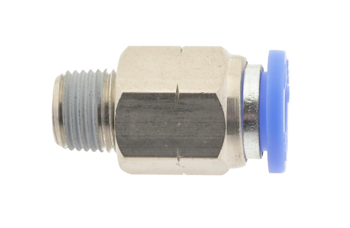 IQS Gerade Steckverschraubung R 3/8 Auf 12 Mm – Pneumatik, Messing Vernickelt, PA66