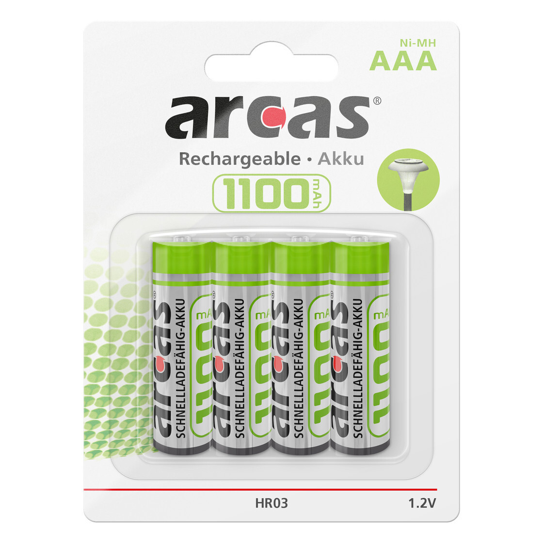 Thumbnail - Arcas Aaa Micro 1100 Mah Hr03 Akku 4 Stück Blister Aufladbar Telefon