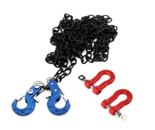 Realistic 1/10 Size Drag Chain & Tow Hooks w/Bow Shackle for 1/10 Scale Off-Road