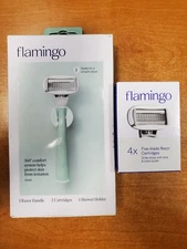 Flamingo Sage 5 Blade Razor Starter Kit Handle/2 Refills/Holder + 4 Refills E12E