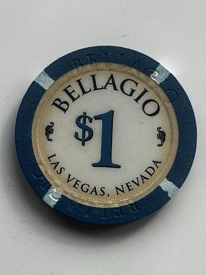 Las Vegas Nevada 1 dollar casino poker chip from, BELLAGIO. eBay